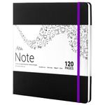 Articka Note Hardcover Sketchbook – Square Hardbound Sketch Journal – 10 x 10 Inch Art Book – 120 Pages with Elastic Closure – 180GSM Paper – Ideal for Pencils, Graphite, Charcoal, Pen