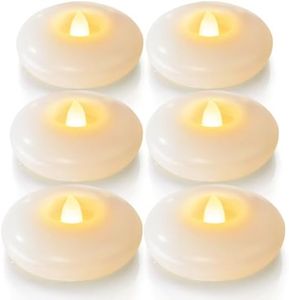 Homemory 6 Pack 3” Flameless Led Floating Candles, 200 Hour White Battery Operate Waterproof Tealights for Cylinder Vases, Centerpieces at Wedding Decor, Party, Pool