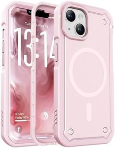 ORETECH Magnetic for iPhone 14 Case & iPhone 13 Case (2 X Tempered Glass Screen Protectors + 1 Camera Protector)(Compatible with MagSafe)(25 FT Drop Protection) Matte Dual-Layer Shockproof - Pink