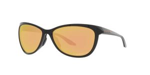 Oakley Women's OO9222 Pasque Pilot Sunglasses, Polished Black/Prizm Rose Gold Polarized, 60 mm