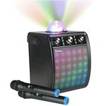 Portable Karaoke Machine & Speaker with Wireless Microphone & Disco Party Light. Mr Entertainer MoonboX (2 x Wireless Microphones)