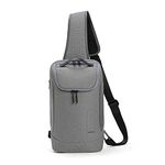 MOKOBARA The Transit Crossbody Sling Vegan Leather & Nylon Chest Bag Casual Shoulder Daypack (Seize The Gray)