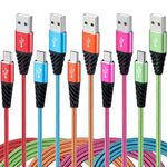 Bynccea Android Charger Cable Fast Charge,Nylon Braided Micro USB Cable 6FT 5-Pack Phone Charger Fast Charging Cord Compatible with Samsung Galaxy S6 S7 Edge J3 J7,LG,HTC,Motorola,Sony,Xbox One,PS4