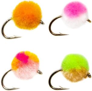 12 Glo Bug Egg Pack 1, Fly Fishing Egg Pattern Wet Nymph Fly Fishing Flies for Trout, Bass, Panfish and Other Freshwater Fish