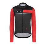 GCRFL Winter Men's Cycling Jersey Cold Weather Cycle Tops Bicycle Clothing Bike Jacket Thermal Cycling Softshell Windbreaker, Black/Red-1, Small