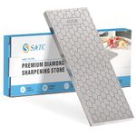 S SATC Diamond Sharpening Stone 2 Side Grit 400/1000 Diamond Plate Honing Stone 8-inch Hone Sharpener White