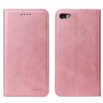 TOHULLE iPhone 6 Case, iPhone 6S Case, Premium PU Leather Wallet Case with Card Holder Kickstand Built-in Magnetic Closure Flip Folio Phone Cover for iPhone 6/6S - Rose Gold