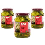 Neo Burger Chips 350g I P3 I 100% Vegan I Low Fat Sweet and Salty Gherkin Slices, Ready to Eat, No GMO I Make Burger, Sandwich & Salads (Pack of 3)