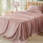 Bedsure Twin Sheets Set - Soft Twin Bed Sheets for Boys and Girls, 3 Pieces Hotel Luxury Dusty Pink Sheets Twin, Easy Care Polyester Microfiber Cooling Bed Sheet Set