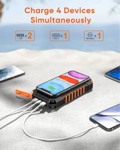Hiluckey 26800mAh Wireless Solar Power Bank – USB-C Fast Charging Portable Charger