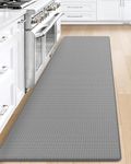 DEXI Kitchen Rug Anti Fatigue,Non Skid Cushioned Comfort Standing Kitchen Mat Waterproof and Oil Proof Floor Runner Mat, Easy to Clean, 23"x86", Grey