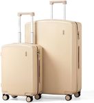 Hanke Hard Shell Luggage Sets 2 Pieces, 20/28 Inch Carry On Luggage with Wheels Lighweight TSA Luggage Extra Large Luggage for Travel Checked Suitcase(Cuba Sand)