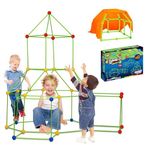 Kidology STEM - Fort Building Kit for Kids, Constructive Toy Castle & Creative Learning Educational Toys, Birthday Gift for Boys, Girls Ages 3+, Indoor, Outdoor Tent, Playhouse (128 Pcs)
