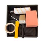 HOME BOX mini DIY Self Painting Kit for Walls and Other Surfaces (Paint Roller, Paint Brush, Painting Tray, Sponge, Masking Tape) Home Wall Painting