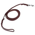 Brown Leather Dog Leash 7/6/5 Foot 3 Types Leather Belt for Walking Running Training (1.6m)