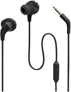 JBL Endurance Run 2 Wired - Waterproof Wired Sports in-Ear Headphones, Pure Bass Sound, Hands-Free Calls, Never Hurt. Never Fall Out. (Black)