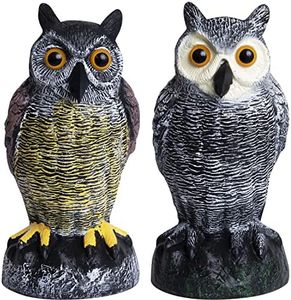 Galashield Owl Decoy to Scare Birds Away | Plastic Owls to Scare Birds Away | Owl Statue for Garden & Outdoors by Galashield [Set of 2]