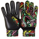 Foriox International Football Goalkeeper Gloves For Boys Girls, Kids Children Youth Soccer Goalie Goalkeeping Gloves with Super 4mm Grip Palms (Black, Size 3)