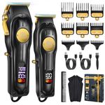 CIICII Mens Hair Clippers and Trimmers Set, Professional Cordless Barber Clippers for Hair Cutting Kit (Rechargeable USB Adjustable Beard & Hair Trimmer Haircut Kit) Clippers for Men DIY Home Salon