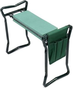 Trendi Heavy Duty Garden Kneeler Pad | Portable 2-in-1 Kneeler For Gardening And Bench Stool | Padded Garden kneeler | Soft Foam Kneeling Pad With Removable Tool Pouch | Folding Kneeler Seat