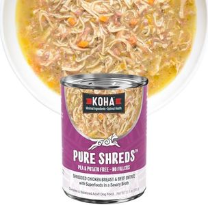 KOHA Pure Shreds Chicken and Beef Entrée for Dogs, 12.5oz Cans (Pack of 12)