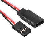 uxcell 5Pcs 4 Inches 100mm 3-pin Servo Extension Cable Wire for RC Futaba JR Lock Type