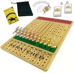 QHDEERGU Classic Horse Racing Board Game Fugitive Board Game Horse Race Board Game Bamboo Board with 11 Metal Horse of 3 Colors and 2 Boxes of Cards and 2 dice Horse Racing Game