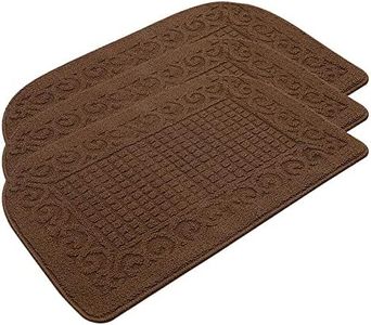 COSY HOMEER 32X20 Inch Anti Fatigue Kitchen Rug Mats are Made of 100% Polypropylene Half Round Rug Cushion Specialized in Anti Slippery and Machine Washable,Brown(3 pcs)