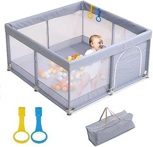 Infant Shining Baby Playpen, Playpens for Babies, Large Playpen for Toddlers, Recreation Area, Sturdy Safety Baby Play Yard Fence，Baby Gate Playpen (125 * 125cm, Gray)