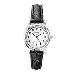 Sekonda Women's Quartz Watch with White Dial Analogue Display and Black Leather Strap 4491.27