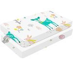 M MUNCASO 2 Pack Cot Bed Sheets, 100% Cot Fitted Sheet, Ultra Soft and Breathable Toddler & Baby Bed Sheets (60x120cm, Elephant + Deer)