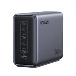 UGREEN Nexode 500W USB C Charger 6-Port GaN Desktop Charger Laptop Charger Fast Charging Station Compatible with MacBook Pro/Air, iPhone 17 Pro/Air/17/16/15, iPad Air/Pro, Pixel 9, Galaxy S25, etc