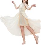 Kids A-Line Sleeveless Dress Cute Princess Sparkling Sequined Dress Party Sleeveless Dresses for Graduation Gold 12-14 Years