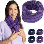 SunnyBay Microwave Heating Pad, Microwavable Heated Neck and Shoulder Wrap, Multipurpose Moist Hot/Cool 2.5lb Bean Bag Pack with Plush Cover and Elastic Fastener, FSA HSA Eligible, 26x6 Inches, Purple