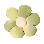 HIOODJO Flower Floor Pillow Seating Cushion,Soft Daisy Flower Throw Pillow,Cute Chair Back Cushion,Plush Flower-Shaped Pillow for Reading Watching TV,40cm Green