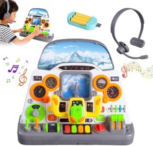 Toddler Steering Wheel Toy, Early Educational Airplane Dashboard for Baby