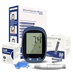 Blood Glucose Monitors,Blood Glucose Meter, Blood Sugar Tester With Test Strips x 50 and Lancet x 50 for UK Diabetics -in mmol/L