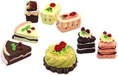 SXFSE Dollhouse Decoration Accessories,1/12 Scale Miniature Dollhouse Accessories Decoration Mini Cake Food Kids Toy