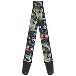 Buckle-Down Guitar Strap Nightmare Before Christmas 4 Character Group Cemetery Scene 2 Inches Wide (GS-WDY256)