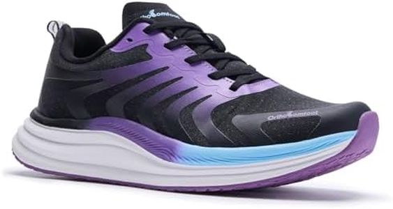 Women's Orthopedic Arch Support Road Running Shoes: High Arch Arthritis Plantar Fasciitis Hammer Toes Walking Shoes, Vacation Business Work Trail Sneakers for Foot and Heel Pain Dark Purple Size 8.5