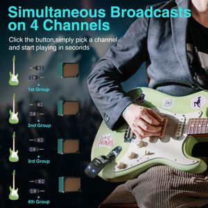 LEKATO Wireless Guitar System – Rechargeable Transmitter & Receiver