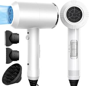 NEWSEE 2200W Professional Hair Dryer Powerful AC Motor Quick Drying ionic dryer with 2 Speed 3 Heat Setting, Cool Shot Button with 1 Diffuser & 2 Concentrator for Multi Women Man Hairstyles (AU Plug) (Premium White)