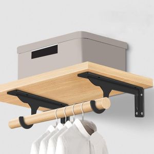 Heavy Duty Closet Rod and Shelf Brackets 12 Inch Wall Mounted，Closet Rod and Shelf Holders for Wall cabinets, Kitchen, Dining Room, Bathroom, Etc（2 Pack）