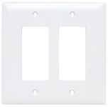 Legrand Pass & Seymour TPJ262W Trademaster Jumbo Oversized Unbreakable Nylon Wall Plate, 2 Gang, Two Decorator Rocker GFCI Cover, White (1 Count)