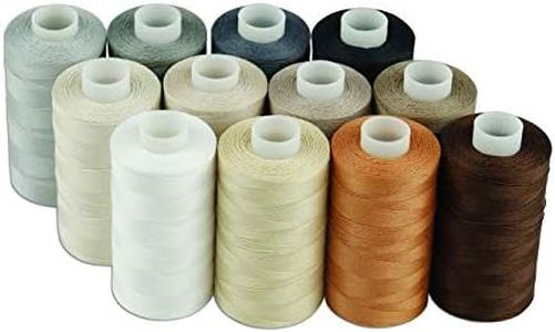 Simthread 12 Multi Colors All Purposes Cotton Quilting Thread 50s/3 Thread for Piecing Sewing etc - 550 Yards Each (Neutral colors)