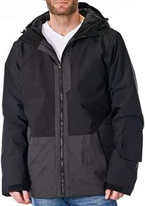 Alpine Swiss Mens Waterproof Ski Jacket Hooded Snowboarding Coat Warm Winter Snow Jacket Raincoat Black Charcoal Small