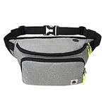 Gisdanchz Bum Bag for Men Women, Waterproof Bumbag Fanny Pack Waist Bag for Travel Hiking Running Dog Walking Large Waist Small Bum Bags Money Belt Bag Pouch Bumbags for Ladies Women Men, Light Gray