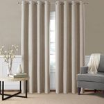 CUCRAF 100% Blackout Curtains 90 Inch Drop 2 Panels Soft Texture Energy Saving Sun Blocking Eyelet TopThermal Curtains for Bedroom Living Room 46 X 90 Inch