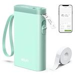 Nelko Label Maker Machine with Tape, P21 Portable Bluetooth Label Printer, Wireless Handheld Sticker Maker Mini Label Makers with Multiple Templates for Organizing Storage Barcode Office Home, Green