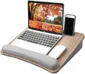 HUANUO Lap Laptop Desk - Portable Lap Desk with Pillow Cushion, Fits up to 15.6 inch Laptop, with Anti-Slip Strip & Storage Function for Home Office Students Use as Computer Laptop Stand,Multimedia